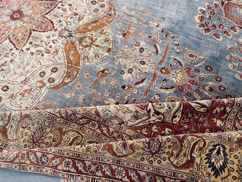 Antique Turkish Herekeh Silk Rug, No.15636 - Staging