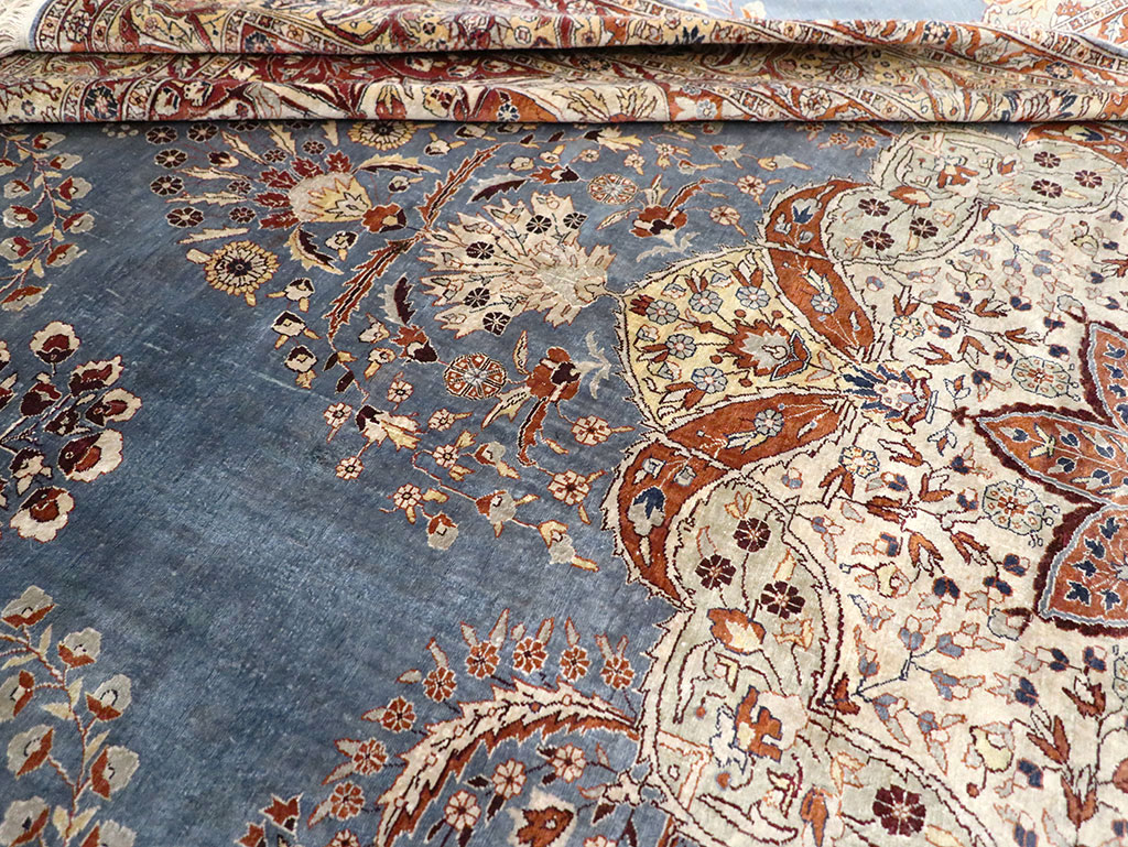 Antique Turkish Herekeh Silk Rug, No.15636 - Staging