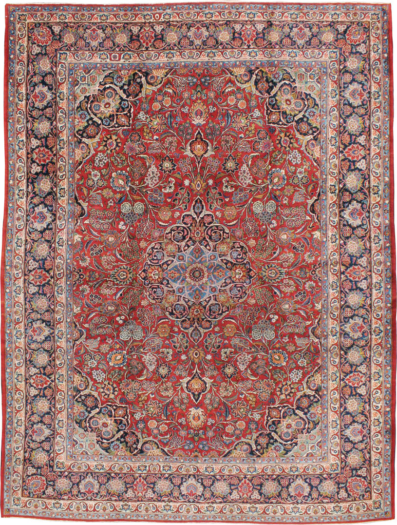 Vintage Persian Kashan Carpet, No.15653 - Staging