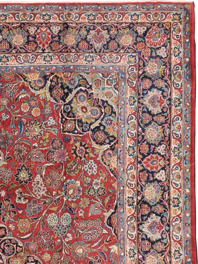 Vintage Persian Kashan Carpet, No.15653 - Staging