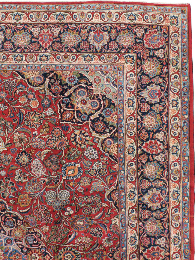 Vintage Persian Kashan Carpet, No.15653 - Staging
