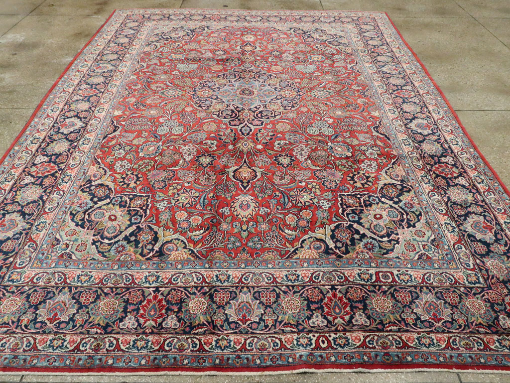 Vintage Persian Kashan Carpet, No.15653 - Staging