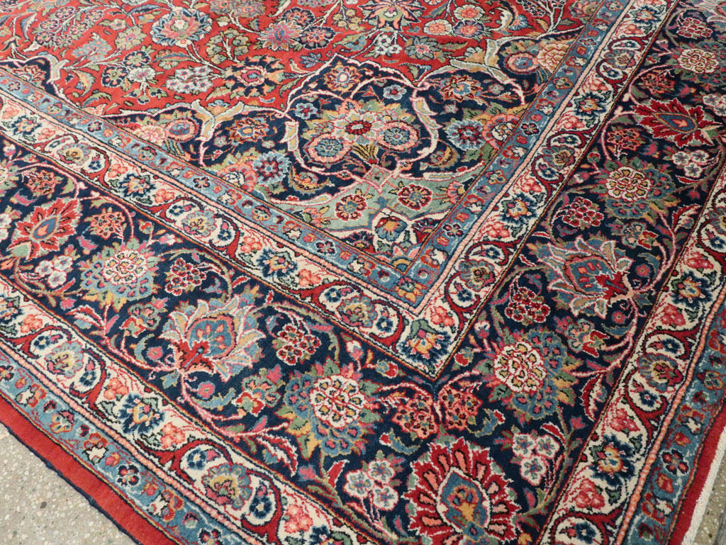 Vintage Persian Kashan Carpet, No.15653 - Staging