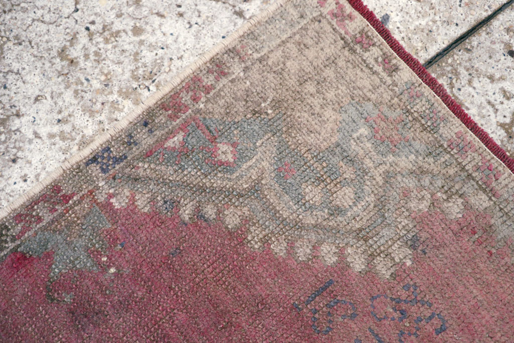 Antique Turkish Oushak Throw Rug, No.15695 - Staging