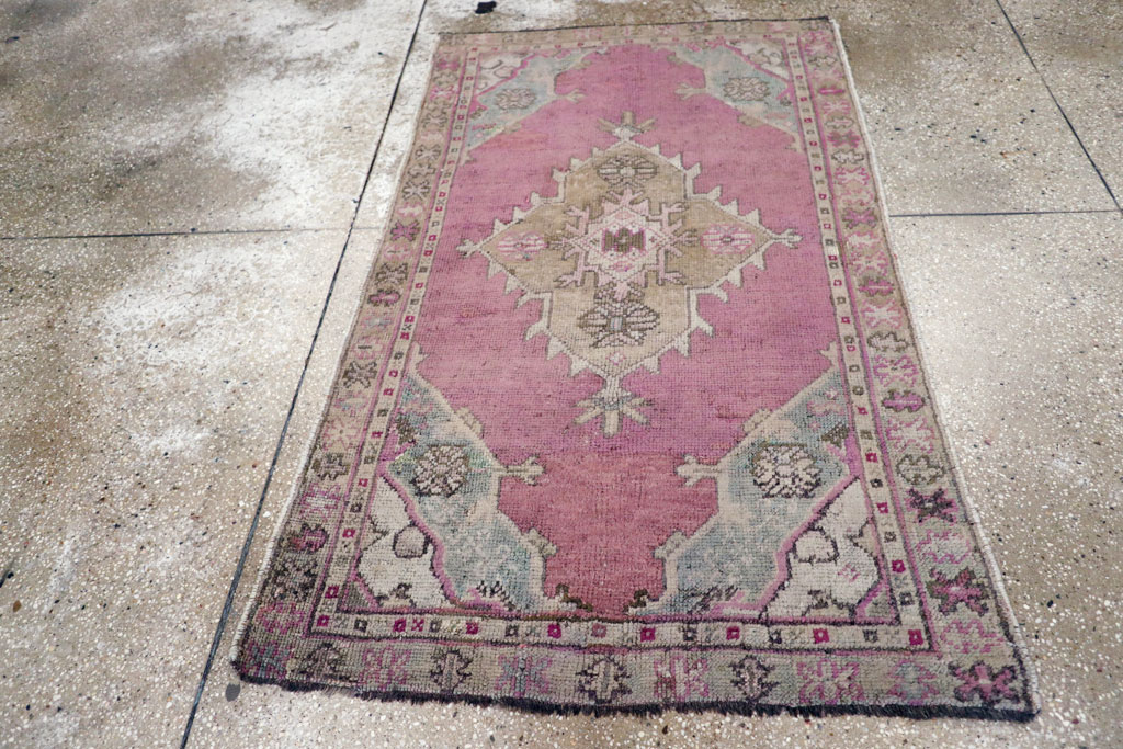 Antique Turkish Oushak Rug, No.15696 - Staging