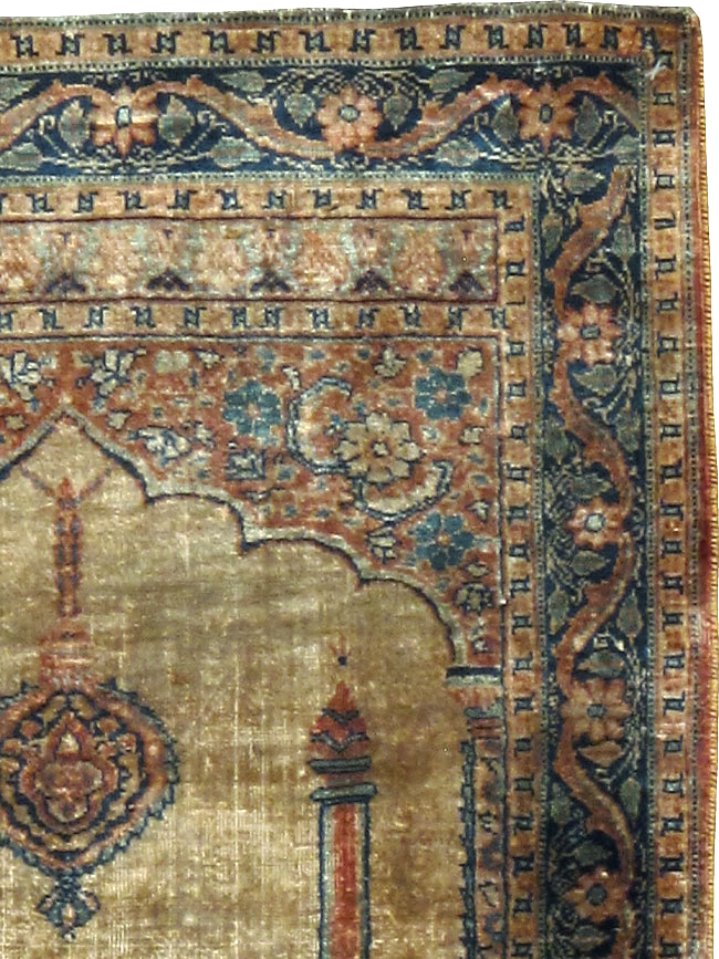 Antique Persian Tabriz Silk Rug, No.15738 - Staging