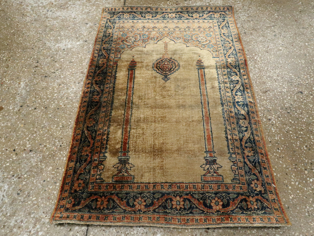 Antique Persian Tabriz Silk Rug, No.15738 - Staging