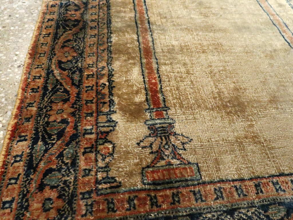 Antique Persian Tabriz Silk Rug, No.15738 - Staging