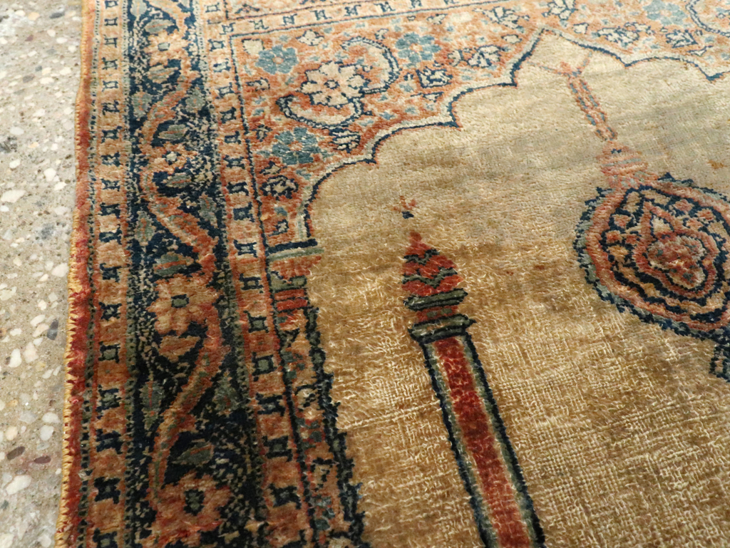 Antique Persian Tabriz Silk Rug, No.15738 - Staging