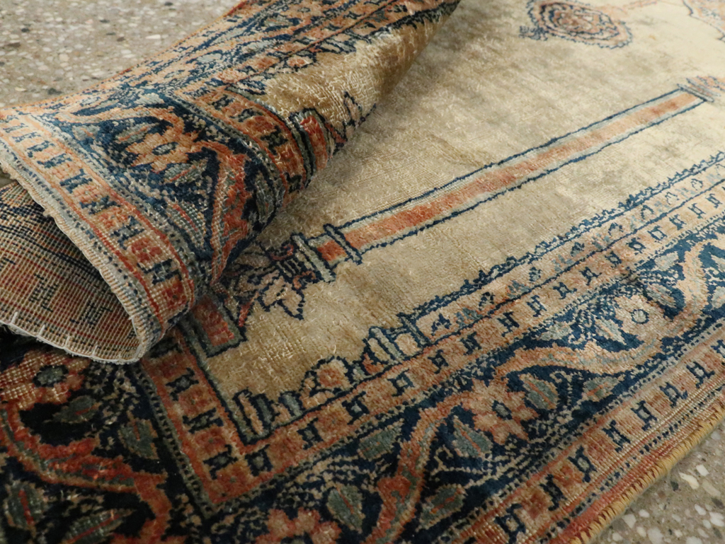 Antique Persian Tabriz Silk Rug, No.15738 - Staging