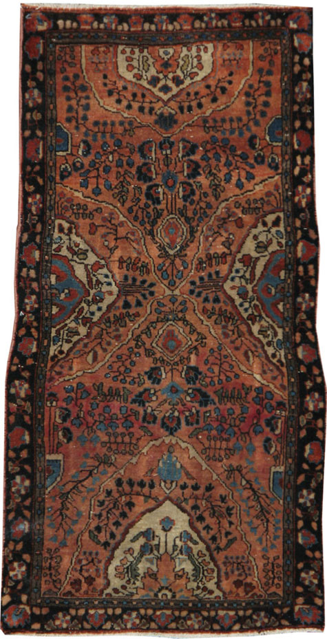 Antique Persian Sarouk Rug, No.15768 - Staging