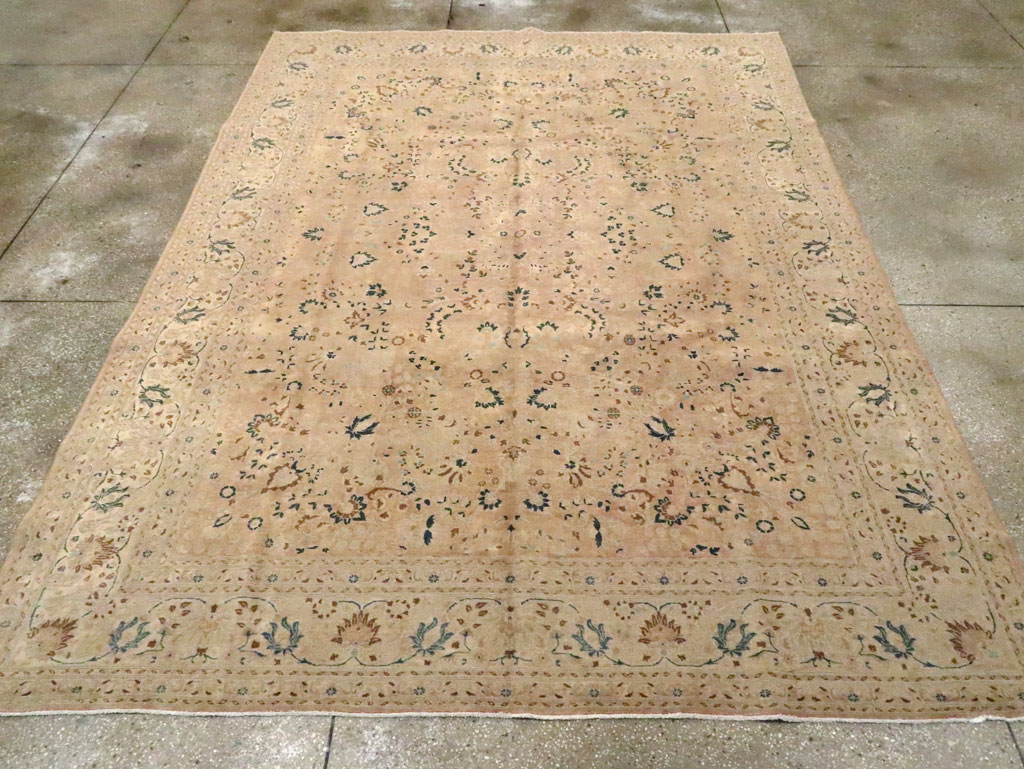 Vintage Persian Tabriz Carpet, No.15782 - Staging