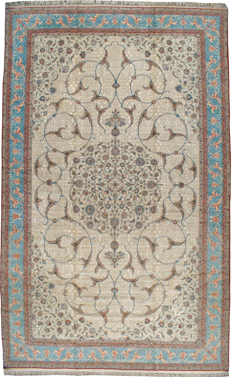 Vintage Persian Isfahan Oversize Carpet, No.15788 - Staging