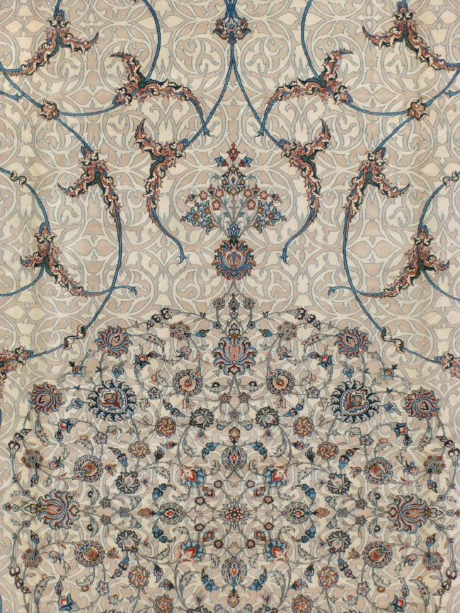 Vintage Persian Isfahan Oversize Carpet, No.15788 - Staging