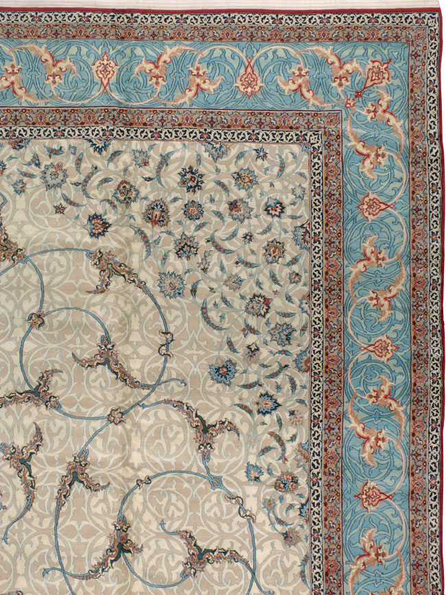 Vintage Persian Isfahan Oversize Carpet, No.15788 - Staging