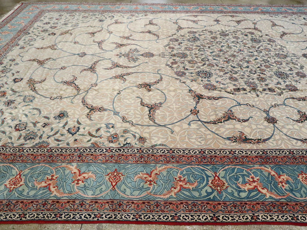 Vintage Persian Isfahan Oversize Carpet, No.15788 - Staging