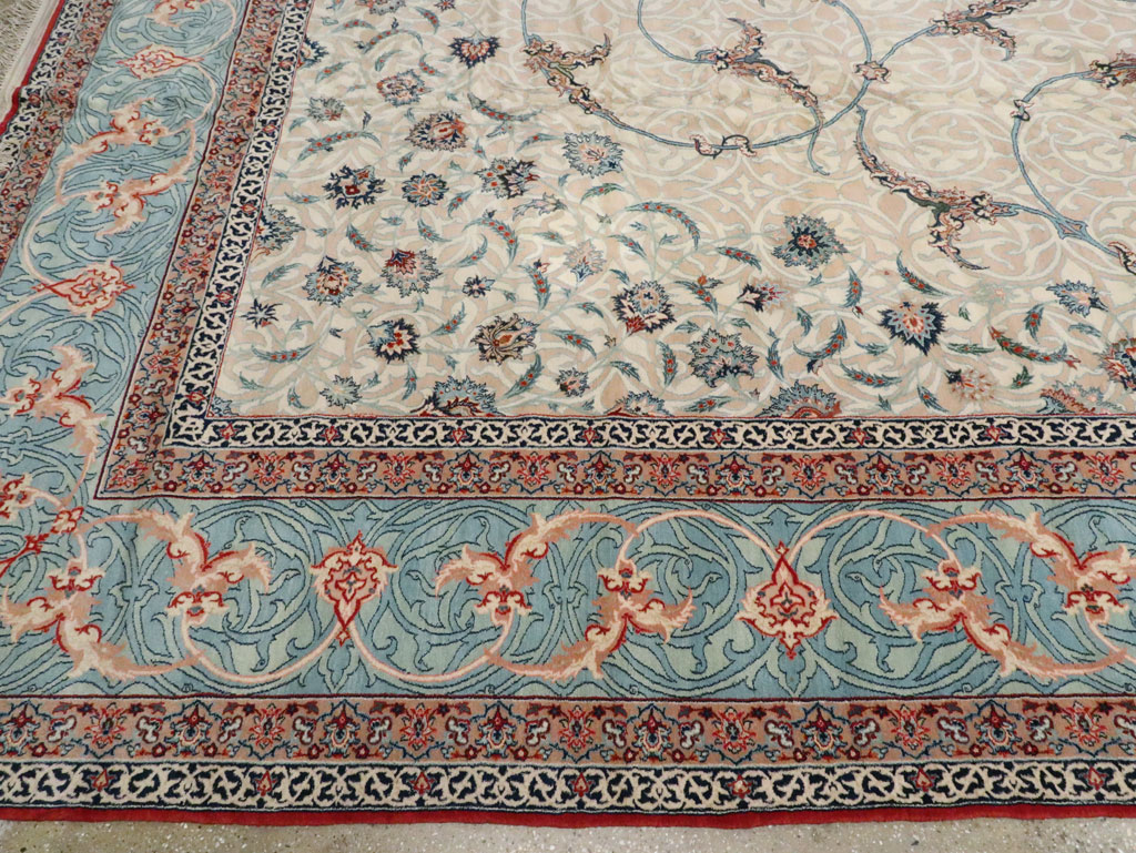 Vintage Persian Isfahan Oversize Carpet, No.15788 - Staging