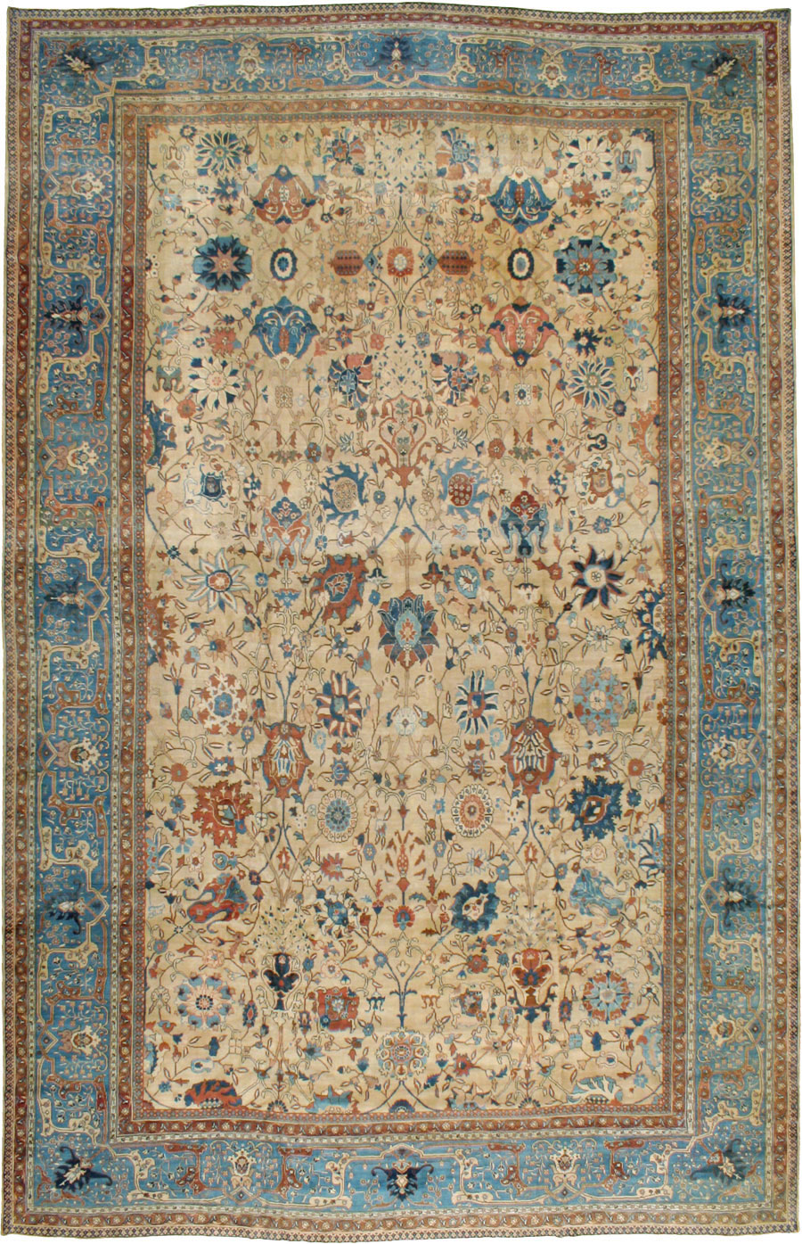 Antique Persian Tabriz Carpet, No.15789 - Staging