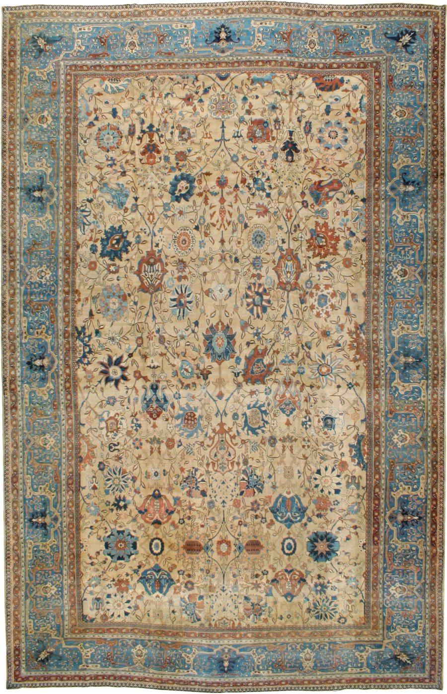 Antique Persian Tabriz Carpet, No.15789 - Staging