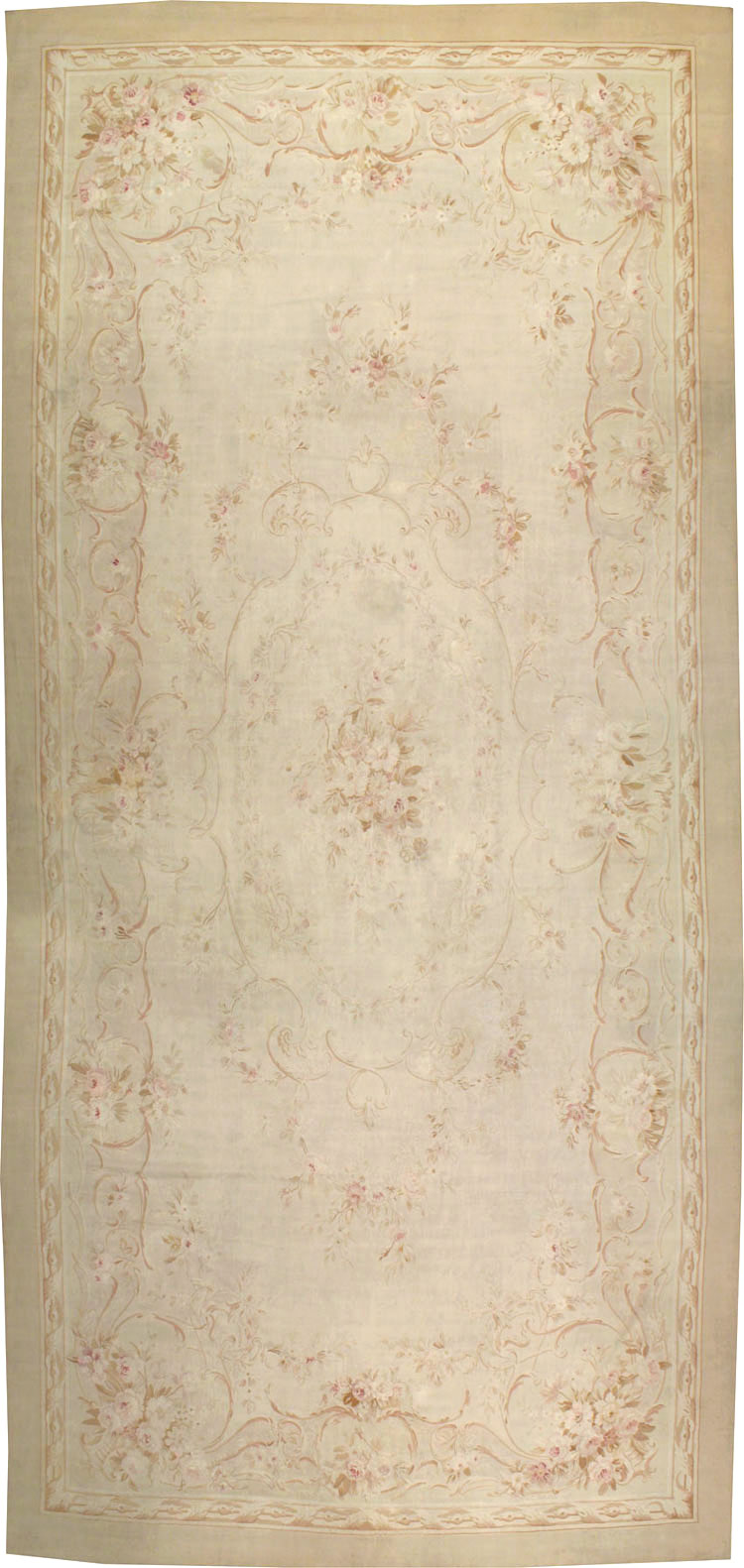 Antique French Aubusson Oversize Carpet, No.15799 - Staging