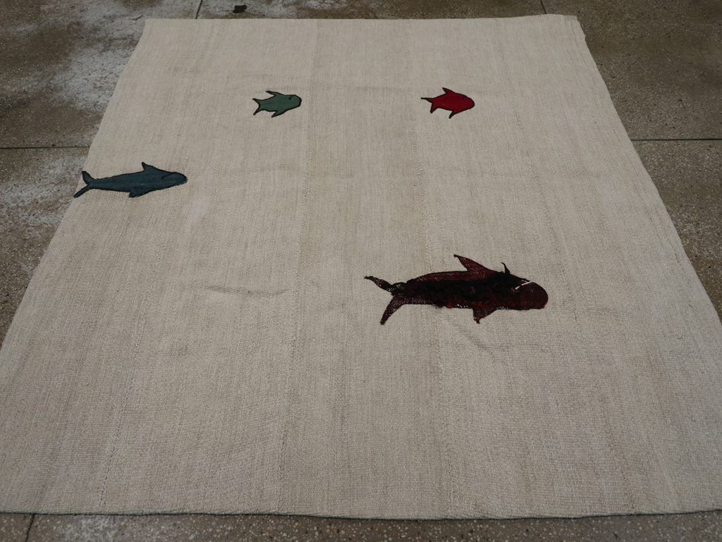 Modern Turkish Kilim, No.15842 - Staging