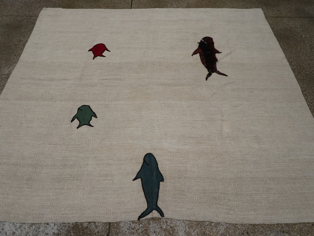 Modern Turkish Kilim, No.15842 - Staging