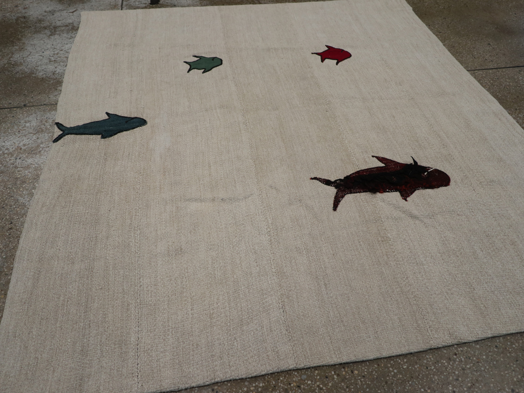 Modern Turkish Kilim, No.15842 - Staging