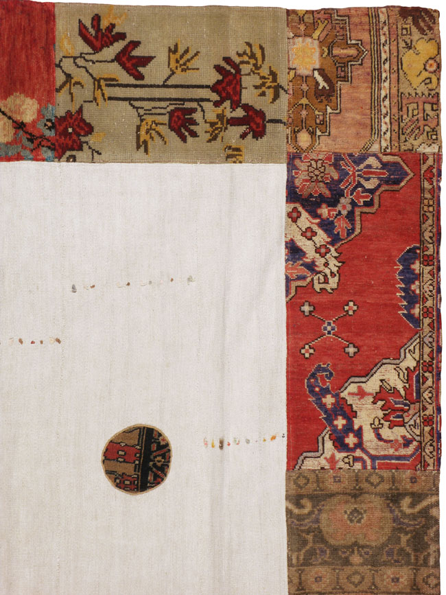 Modern Turkish Anatolian Patchwork Accent Carpet, No.15869 - Staging