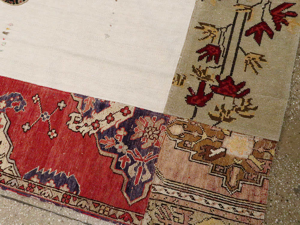 Modern Turkish Anatolian Patchwork Accent Carpet, No.15869 - Staging