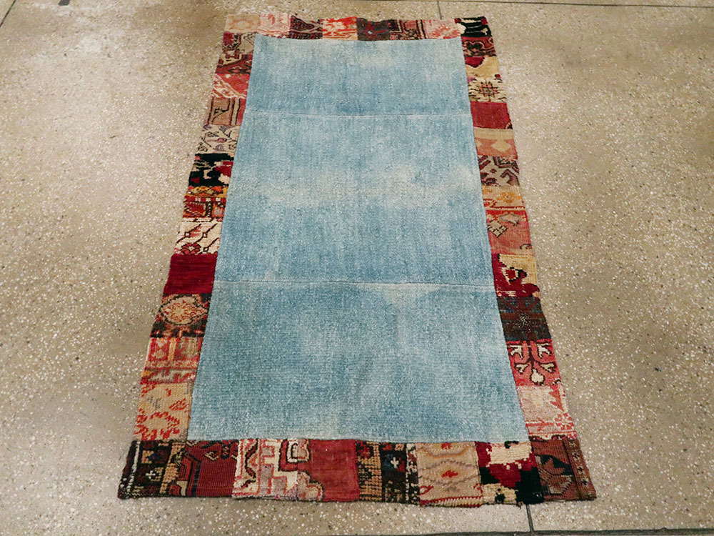 Modern Turkish Anatolian Patchwork Throw Rug, No.15872 - Staging