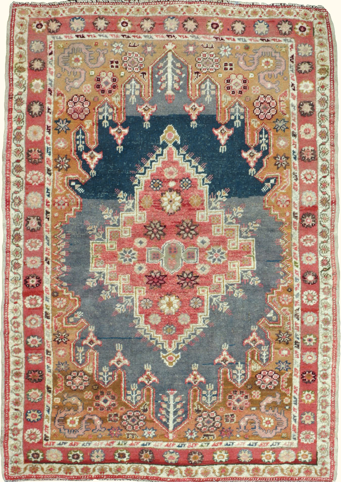 Antique Turkish Oushak Rug, No.15909 - Staging