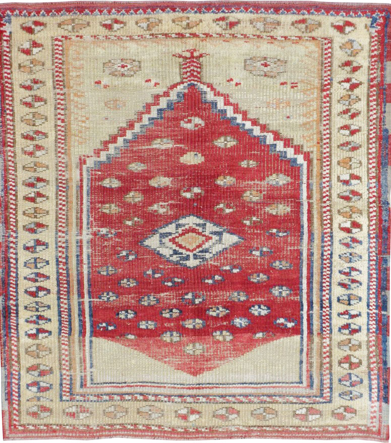 Vintage Turkish Ghiordes Rug, No.15914 - Staging