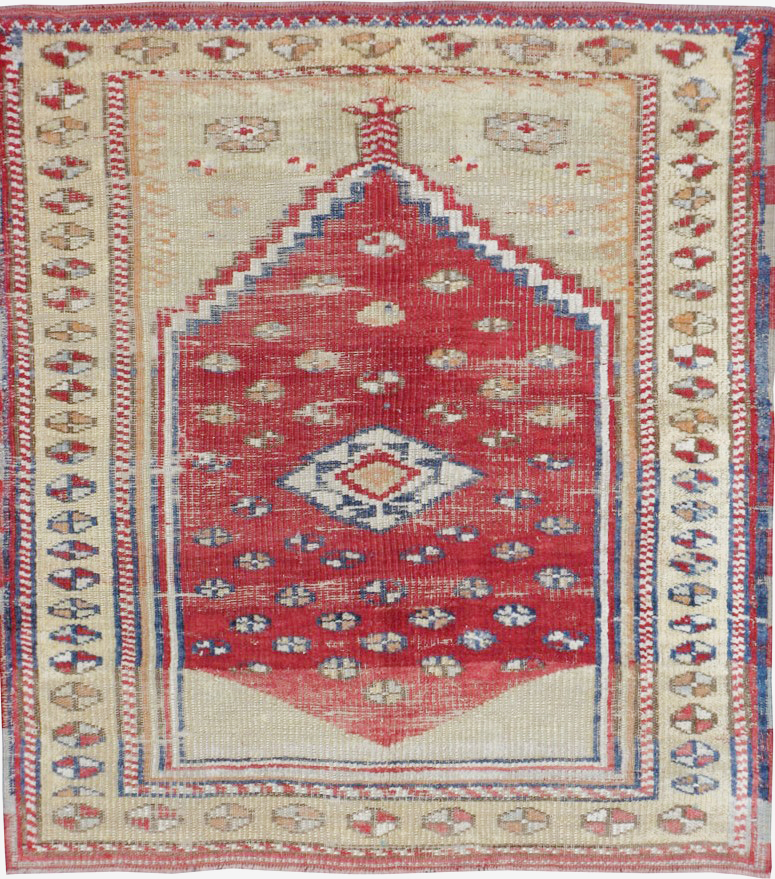 Vintage Turkish Ghiordes Rug, No.15914 - Staging
