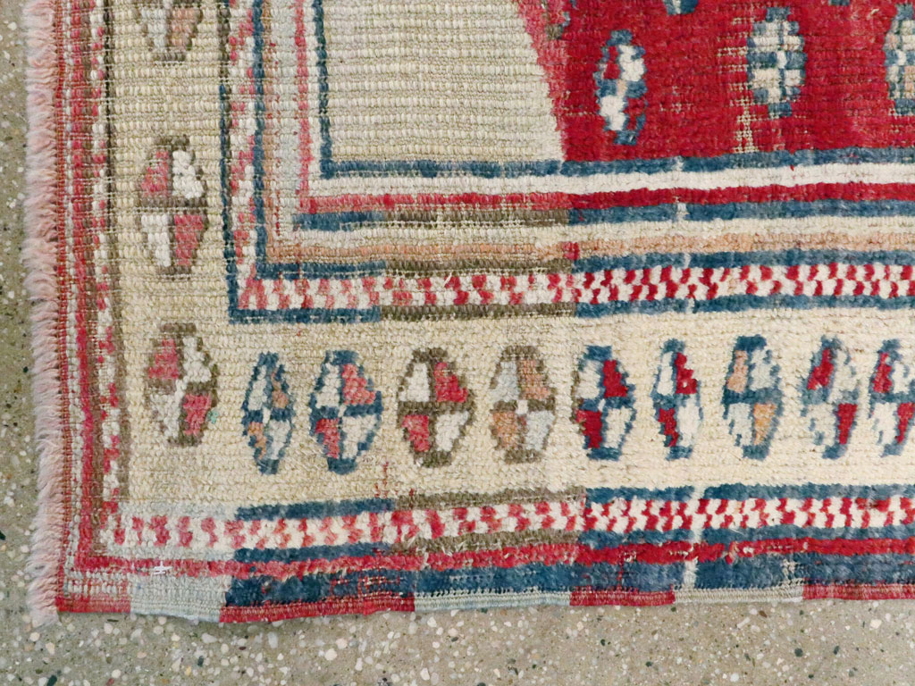 Vintage Turkish Ghiordes Rug, No.15914 - Staging