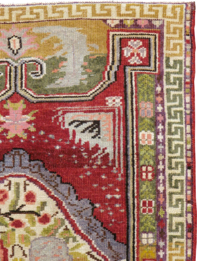 Vintage Turkish Ghiordes Rug, No.15916 - Staging