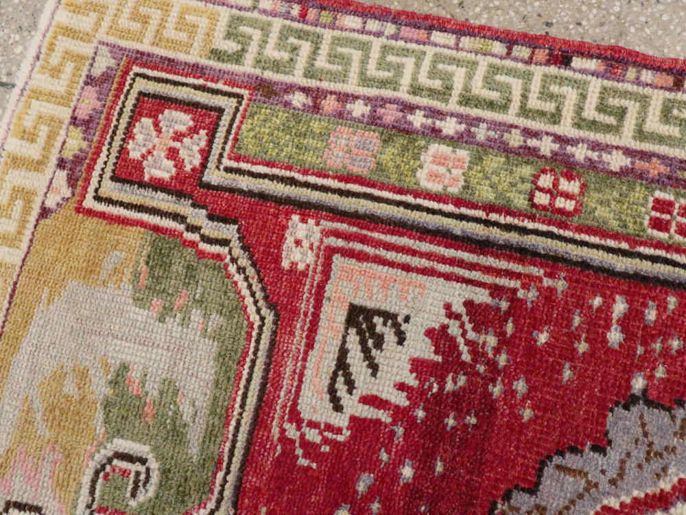 Vintage Turkish Ghiordes Rug, No.15916 - Staging