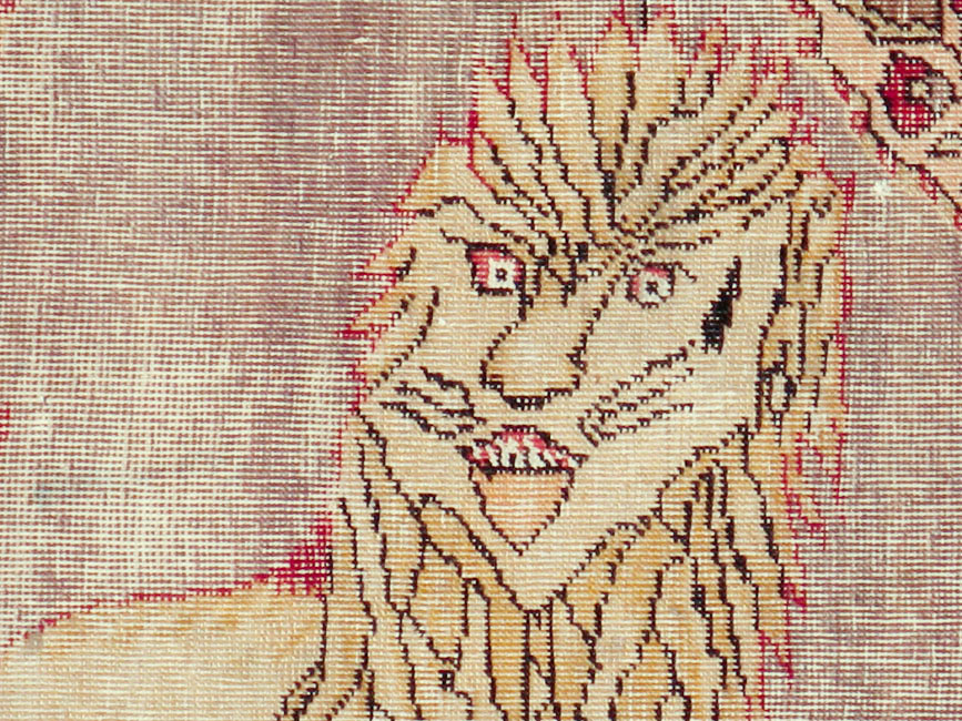 Vintage Turkish Sivas Pictorial Rug, No.15956 - Staging