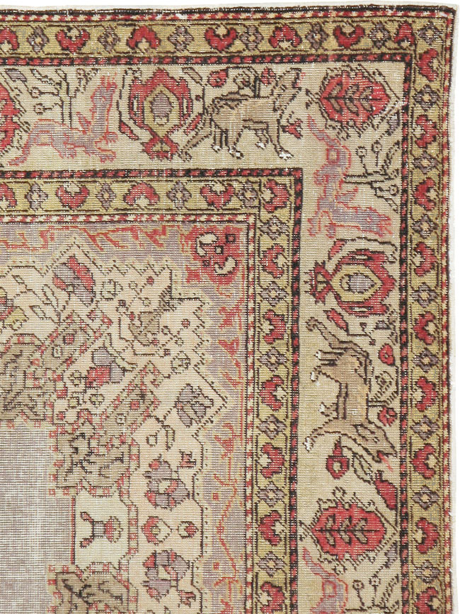 Vintage Turkish Sivas Pictorial Rug, No.15956 - Staging