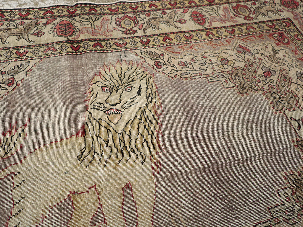 Vintage Turkish Sivas Pictorial Rug, No.15956 - Staging