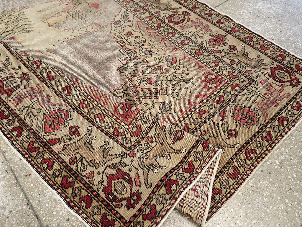 Vintage Turkish Sivas Pictorial Rug, No.15956 - Staging