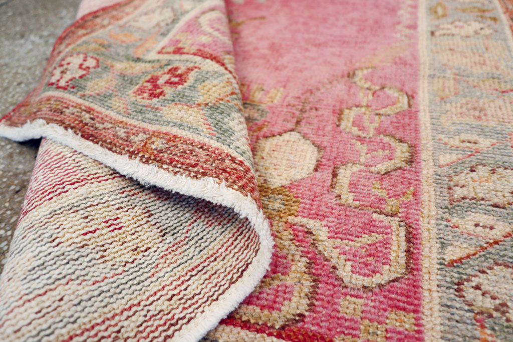 Antique Turkish Oushak Rug, No.15988 - Staging