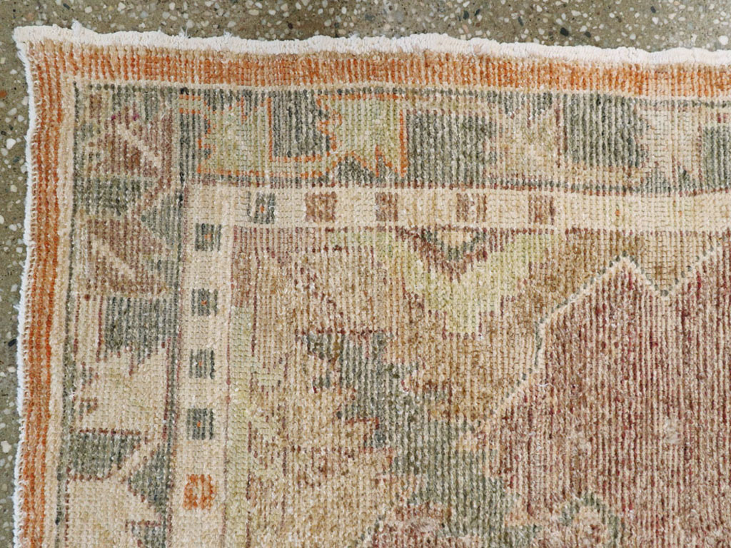 Antique Turkish Oushak Rug, No.16005 - Staging