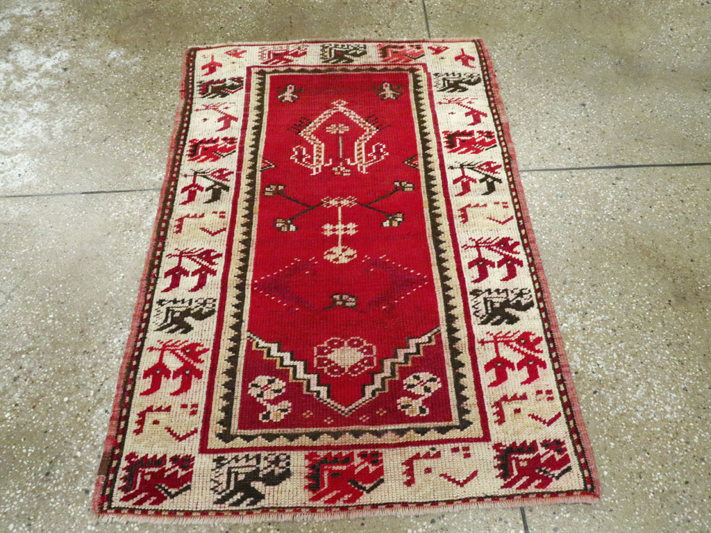 Vintage Turkish Oushak Throw Rug, No.16010 - Staging