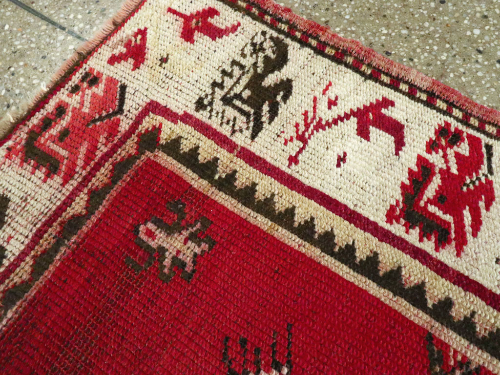 Vintage Turkish Oushak Throw Rug, No.16010 - Staging