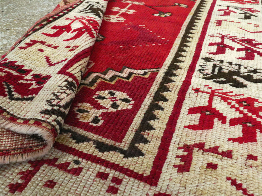 Vintage Turkish Oushak Throw Rug, No.16010 - Staging