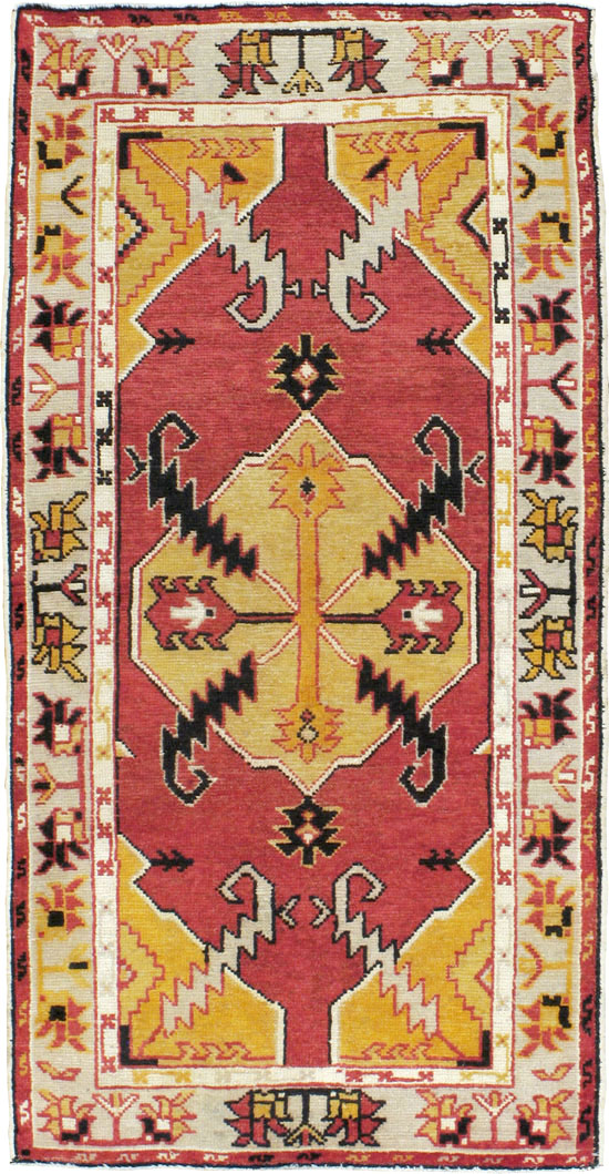 Vintage Turkish Oushak Rug, No.16024 - Staging