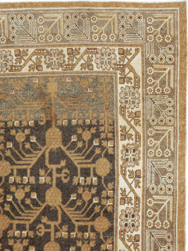 Antique East Turkestan Khotan Carpet, No.16049 - Staging