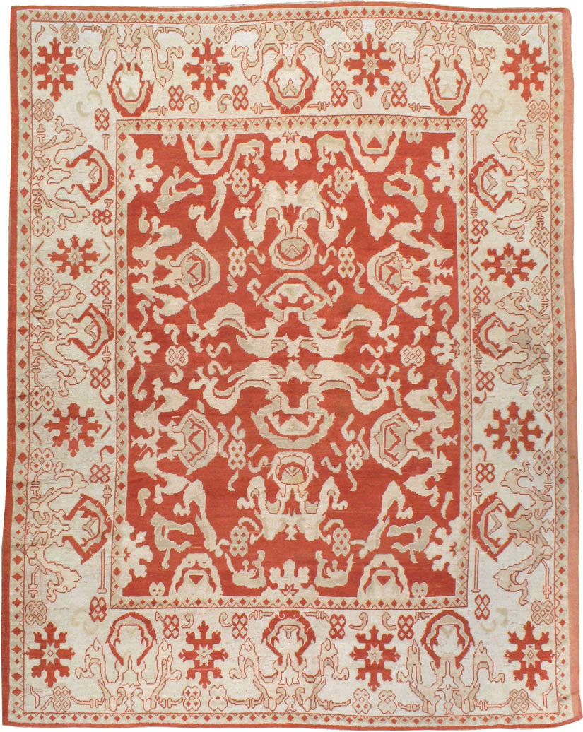 Antique Turkish Oushak Carpet, No.16084 - Staging