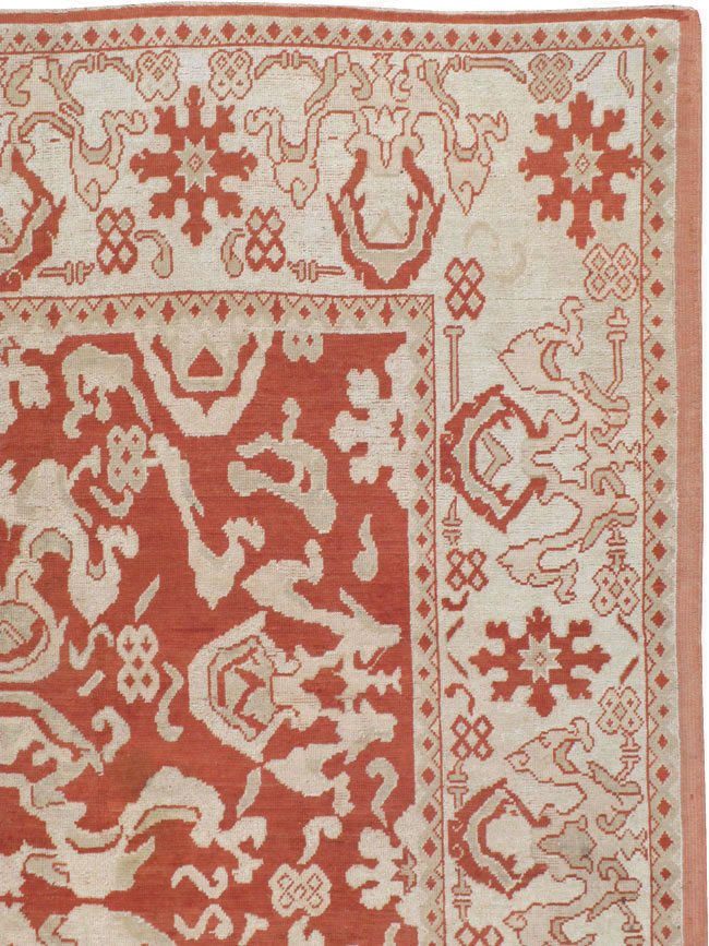 Antique Turkish Oushak Carpet, No.16084 - Staging