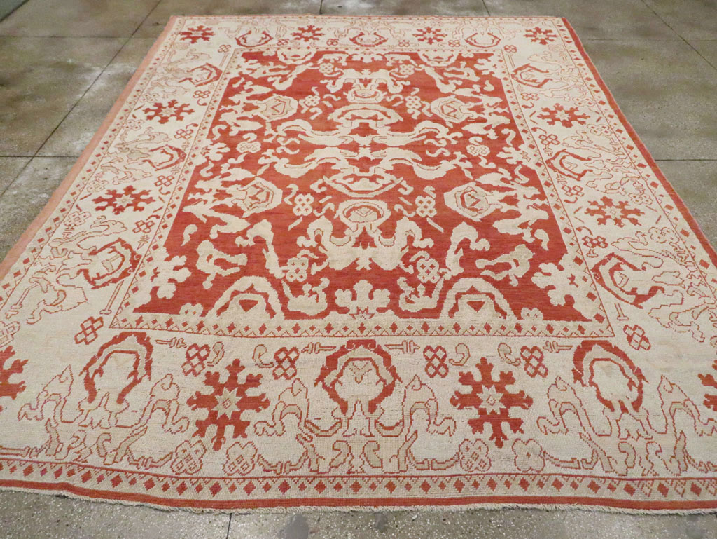 Antique Turkish Oushak Carpet, No.16084 - Staging
